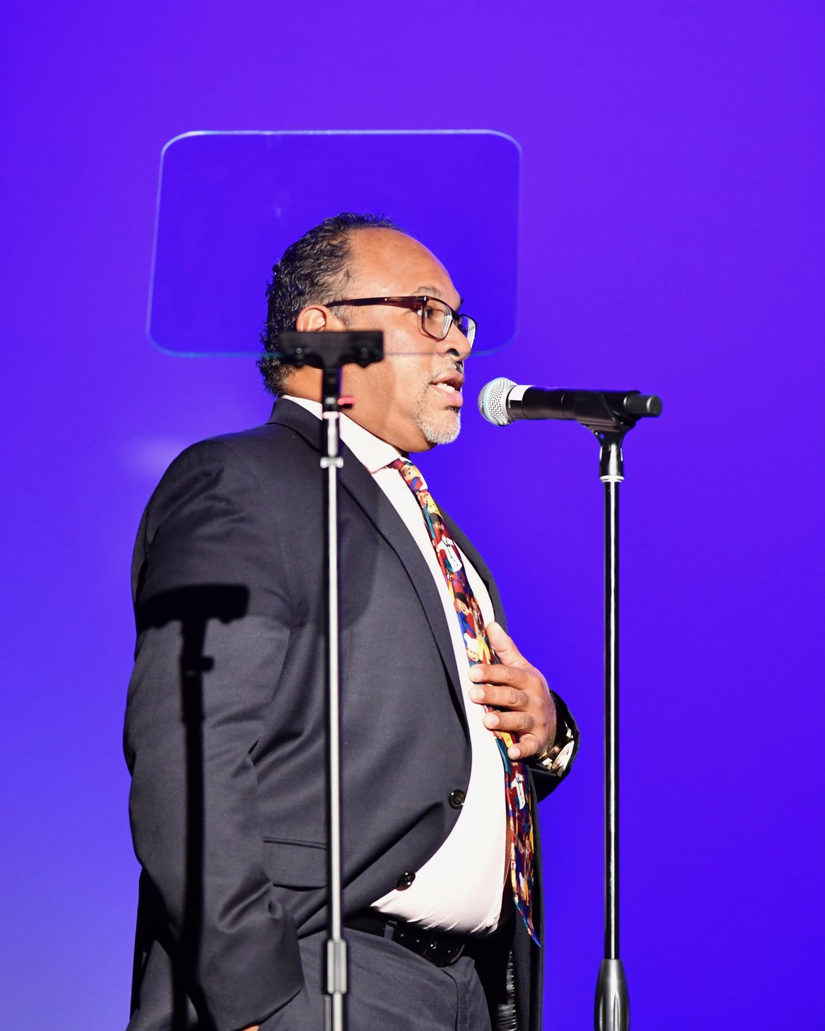 Geoffrey Owens performs at the Phylicia Rashad Auditorium dedication.